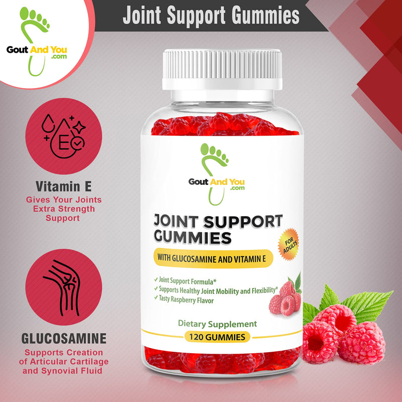 [Australia] - 120 Extra Strength Joint Support Chewable Gummies with Glucosamine & Vitamin E - Natural Joint & Flexibility Support 