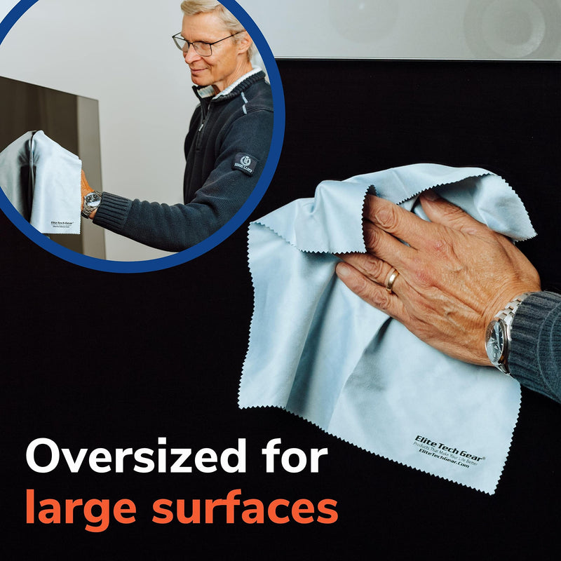 [Australia] - Microfiber Cloth - 4-Pack, 12" x 12" Oversized Cleaning Cloths. Washable and Durable Microfiber Cleaning Cloth for Glasses, Lenses, Electronics and Screens. High Tech Quality Material Light Blue 4-Pack "OVERSIZED" 