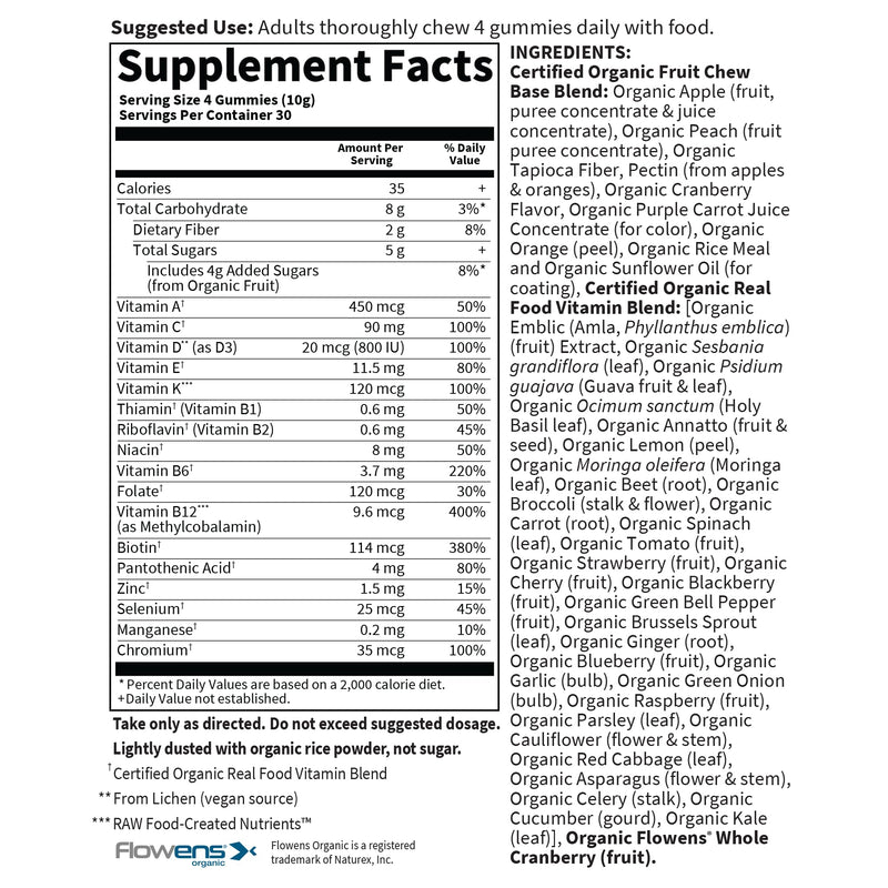 Garden of Life Organics Men 40+ Gummy Multivitamin, 120 Gummies | Certified Organic, Non-GMO, Vegan, Kosher, Complete Multi Methyl B12, C & D3, Gluten, Soy & Dairy Free, Real Fruit 120 Count (Pack of 1)