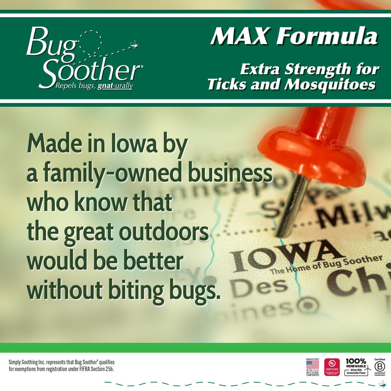 [Australia] - Bug Soother MAX - Extra Strength Natural Gnat, Tick, and Mosquito Repellent, 2 Pack 8 fl oz w/Free 1 oz. DEET-Free Bug Spray Deterrent - Safe for Adults & Environment - Made in USA 8 Fl Oz (Pack of 2) 