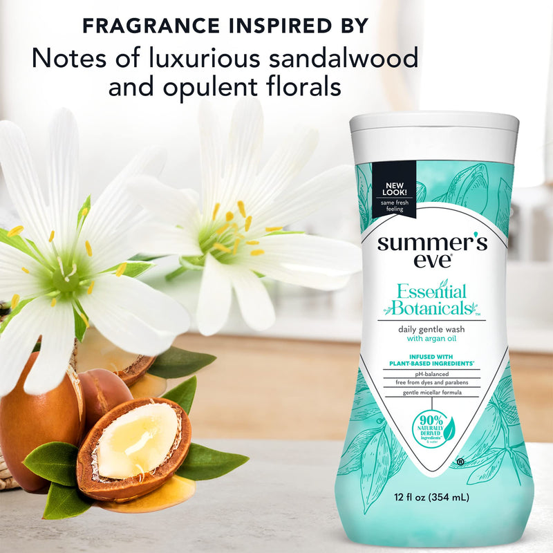 [Australia] - Summer's Eve Essential Botanicals Gentle Wash with Argan Oil, Removes Odor, pH balanced, 12 fl oz 12 Fl Oz (Pack of 1) 