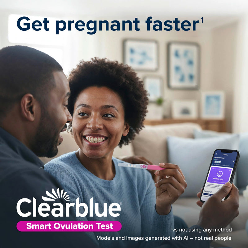 Clearblue Smart Ovulation Test - 50 Ovulation Tests. Identify & Track Your Fertile Days, Get Pregnant Faster, Accurate LH Test, Easy to Use at Home, Free Period Cycle Tracker App Required to use White