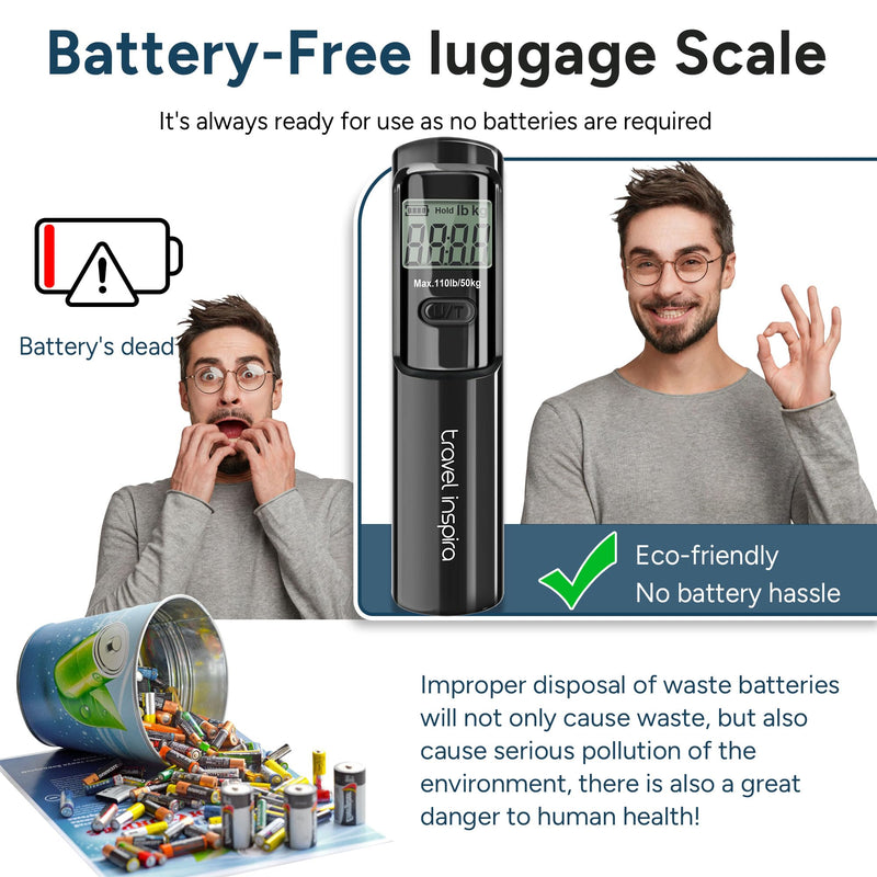 travel inspira Luggage Scale Battery-Free and RFID Blocking Travel Money Belt with Anti-Thief Zip - Slim Passport Holder