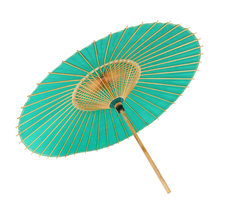 Asian Home Rainproof Handmade Japanese Oiled Paper Umbrella Parasol 41.7inch Pale Green