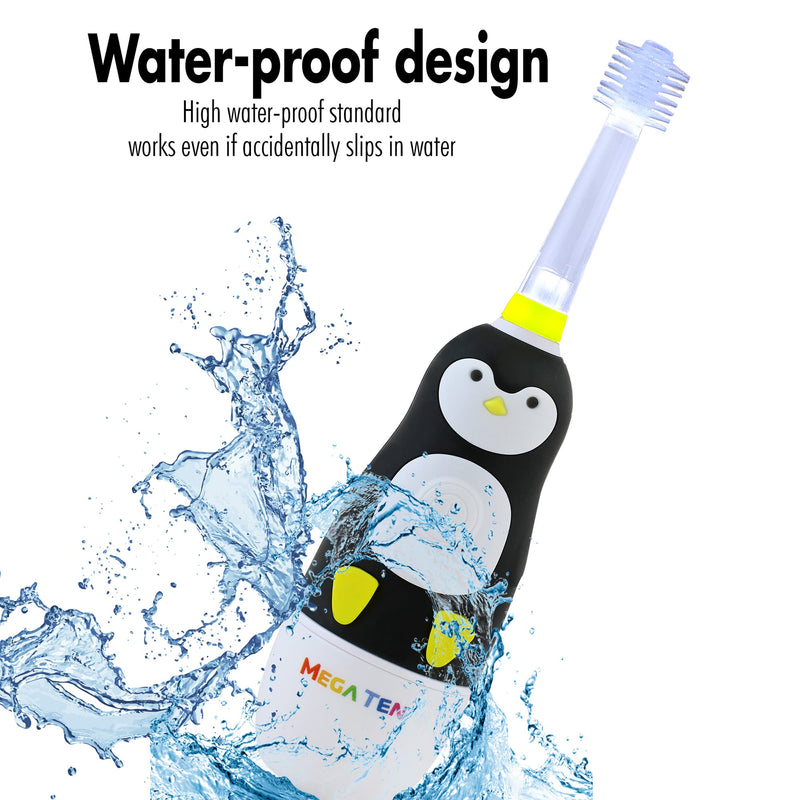 Brilliant Kids Sonic Toothbrush Characters – Kids Electric Toothbrush with Flashing Lights and Fine Bristles - Fun Brushing for Parent and Child, Ages 3-8 (Penguin) Penguin