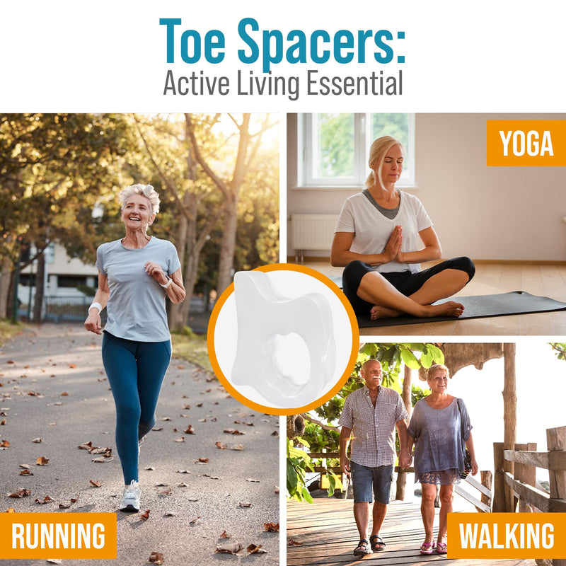 [Australia] - 5 STARS UNITED Pinky Toe Spacers for Men & Women ‚Äì 4 Gel Separators for Overlapping & Curled Little Toes, Bunions, Alignment - Diabetic Foot Care, Silicone Spreader, Corrector & Straightener, Clear Small 4 Pack 