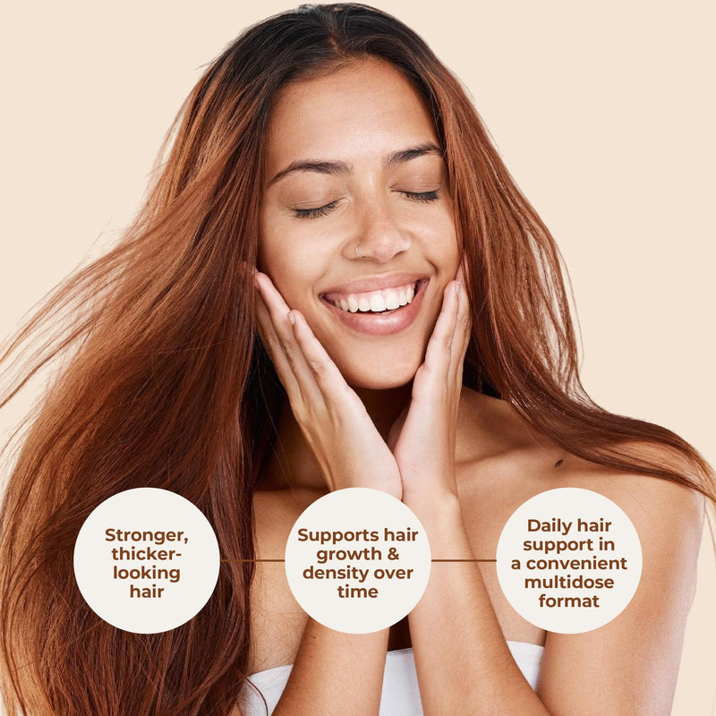 GOLD COLLAGEN Multidose Hairlift - Biotin Hair Growth Marine Collagen Supplements for Women & Men with Hyaluronic Acid, Zinc, Hair Vitamins and Keratin Hair Treatment Also for Skin and Nails, 300 ml