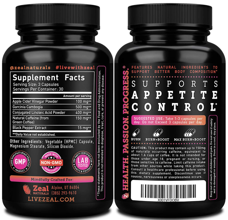 [Australia] - Apple Cider Vinegar Weight Management Pills for Women - Garcinia Cambogia + w. CLA & Green Coffee Bean Green Tea 