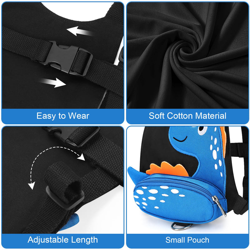 [Australia] - Accmor Toddler Harness Leash with Anti Lost Wrist Link, Cute Dinosaur Kids Harnesses Children Leashes, Baby Walking Harness Keep Child Close Wristband Strap for Boys Travel Black/Blue Spotted Brachiosaurus, Blue Link 