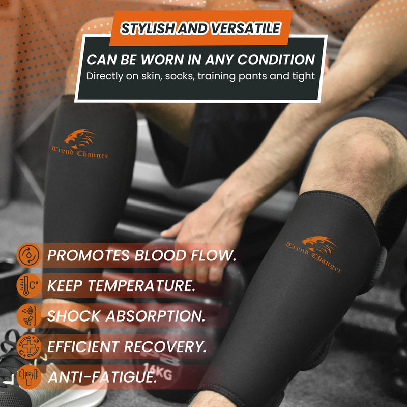 [Australia] - Weightlifting Shin Guards/Calf Support Brace 7mm Thick Neoprene for EasyWear-Deadlift Shin Guards, Box Jump, Crossfit Adjustable Shin Splint Compression Calf Wrap for Men Women (Pair) 7MM (Thick) 
