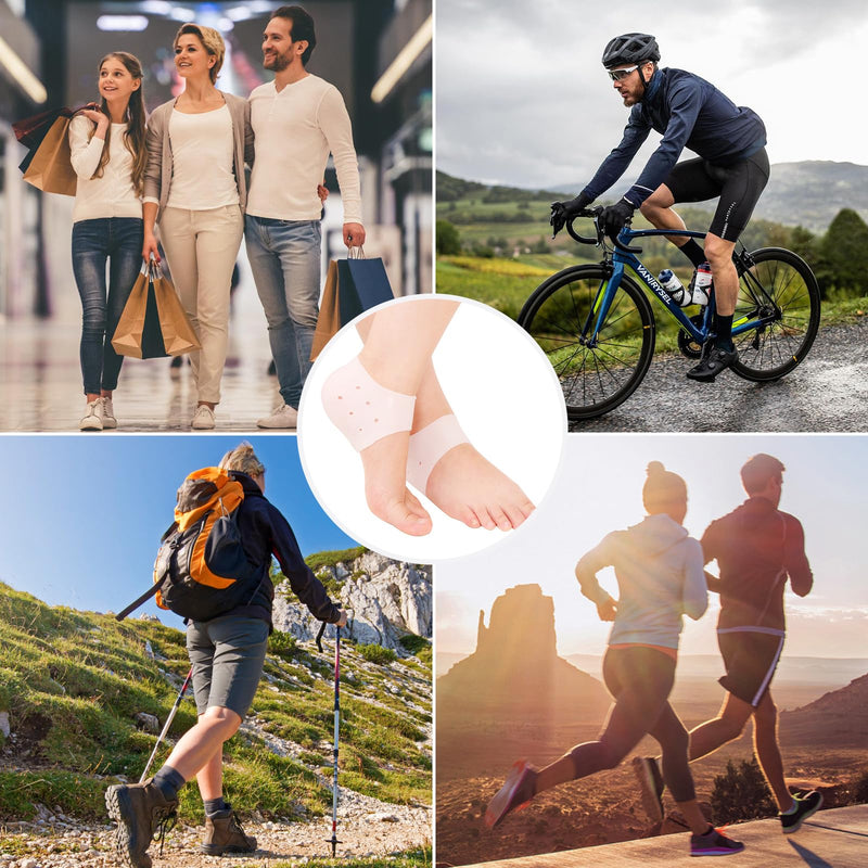 [Australia] - 2 pairs of silicone heel protection, gel heel protection, heel socks, gel heel protection, heel socks for heel pain, dry cracked heel, transparent color 