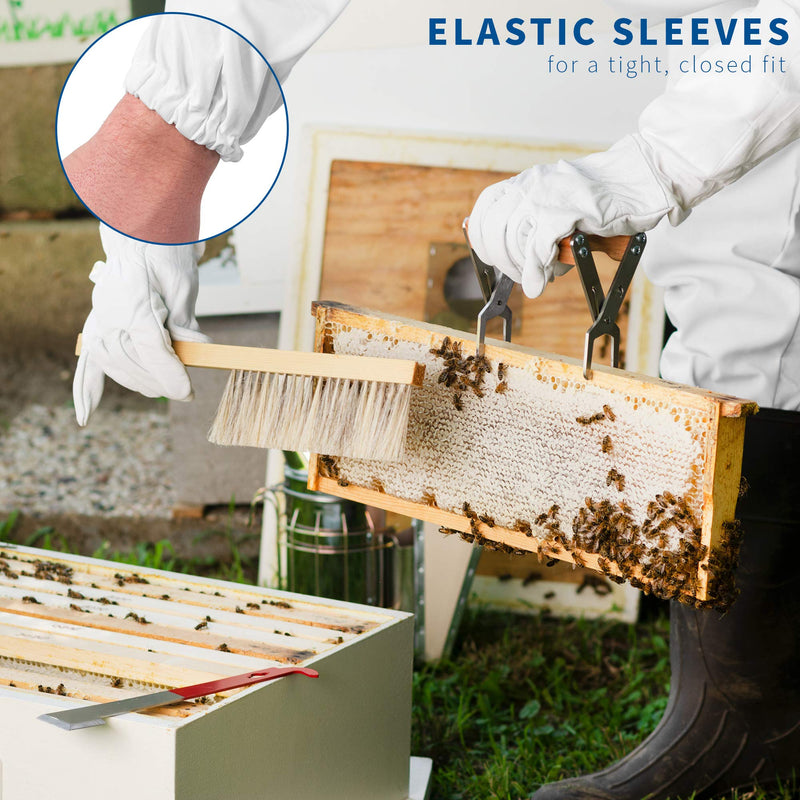 [Australia] - VIVO Professional White Extra Large Beekeeping Suit, Jacket, Pull Over, Smock with Veil BEE-V105XL X-Large - Jacket 