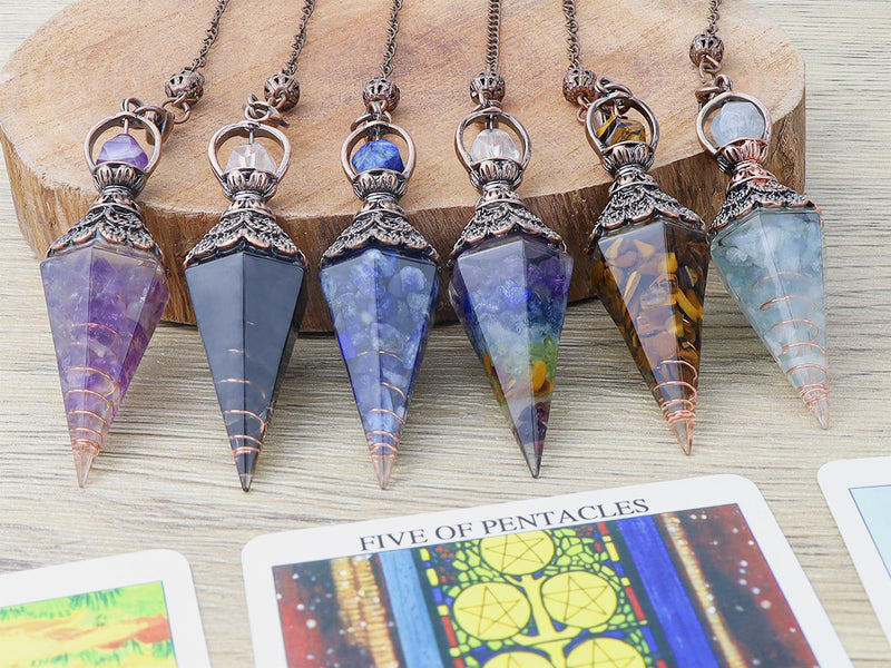 [Australia] - MAIBAOTA Pendulum Crystal, Natural Aquamarine Crystal Pendulums for Dowsing, Spiritual Pointed Crystals for Witchcraft Supplies, Divination Tools 01 Blue-aquamarine 