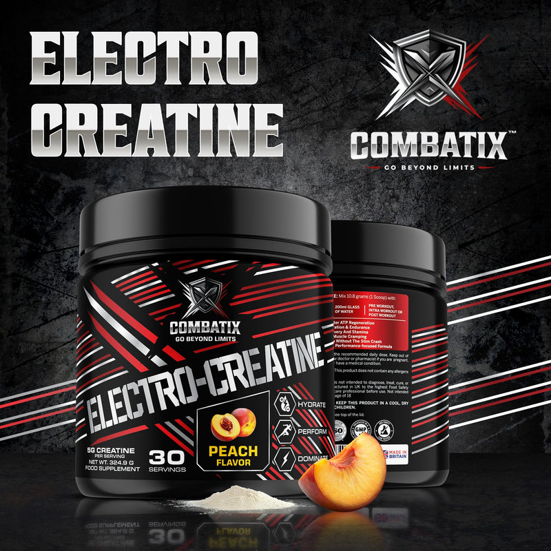 Premium Creatine Monohydrate + Electrolytes Powder 324g – Supplement for Performance Athletes – Hydration, Recovery & Endurance Support - Pre & Intra Workout (30 Servings, Peach) Fresh Peach 30 Servings