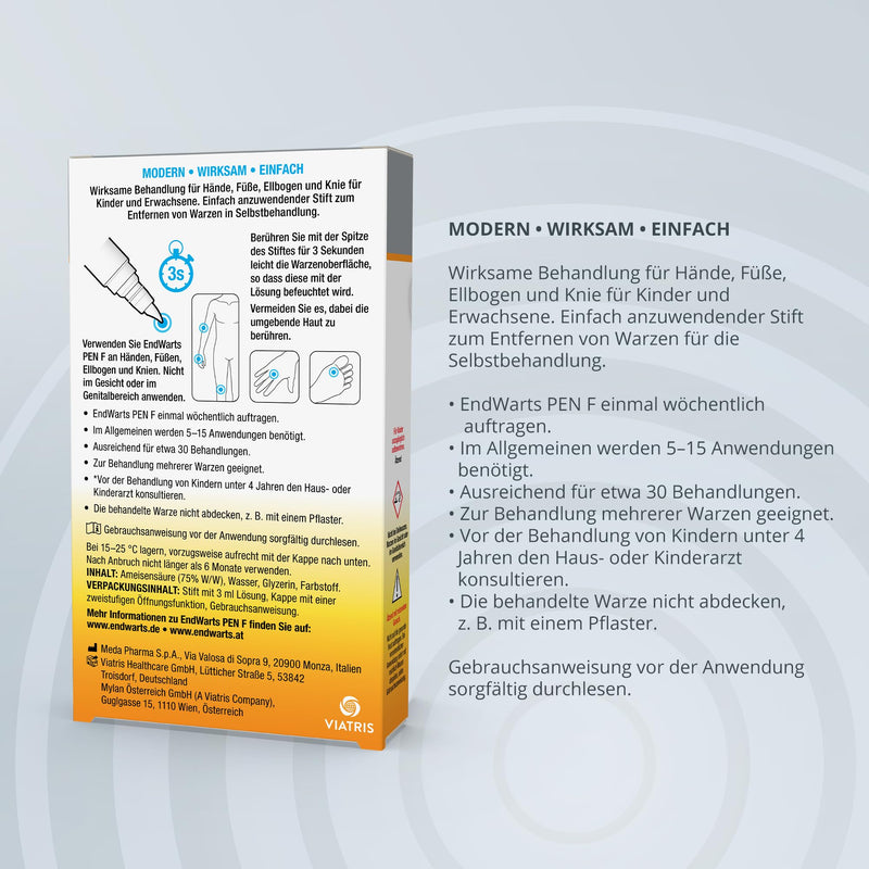 [Australia] - EndWarts PEN F: Remove warts, wart remover with formic acid, for wart removal, pen for approx. 30 treatments Blue 3 ml 