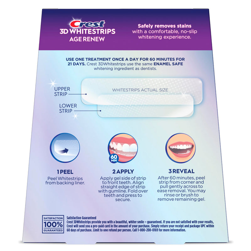 3DWhitestrips Age Renew At-Home Teeth Whitening Kit, 21 Treatments, 25 Levels Whiter, Removes 30 Years of Stains 42 Count (Pack of 1)