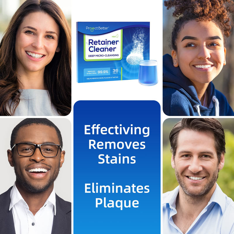 [Australia] - Retainer Cleaner Tablets & Denture Cleaning Tablets for Dental Appliances and Night & Mouth Guard.(36 Counts 36 Count (Pack of 1) 