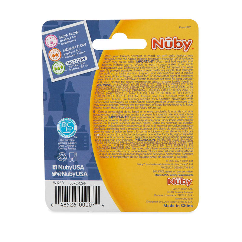 Nuby 4-Pack Standard Neck Fast Flow Nipples