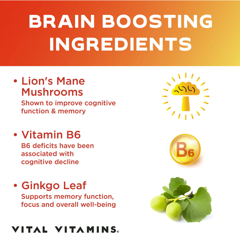 Vital Vitamins Brain Booster Plus + Biotin Complex Capsules