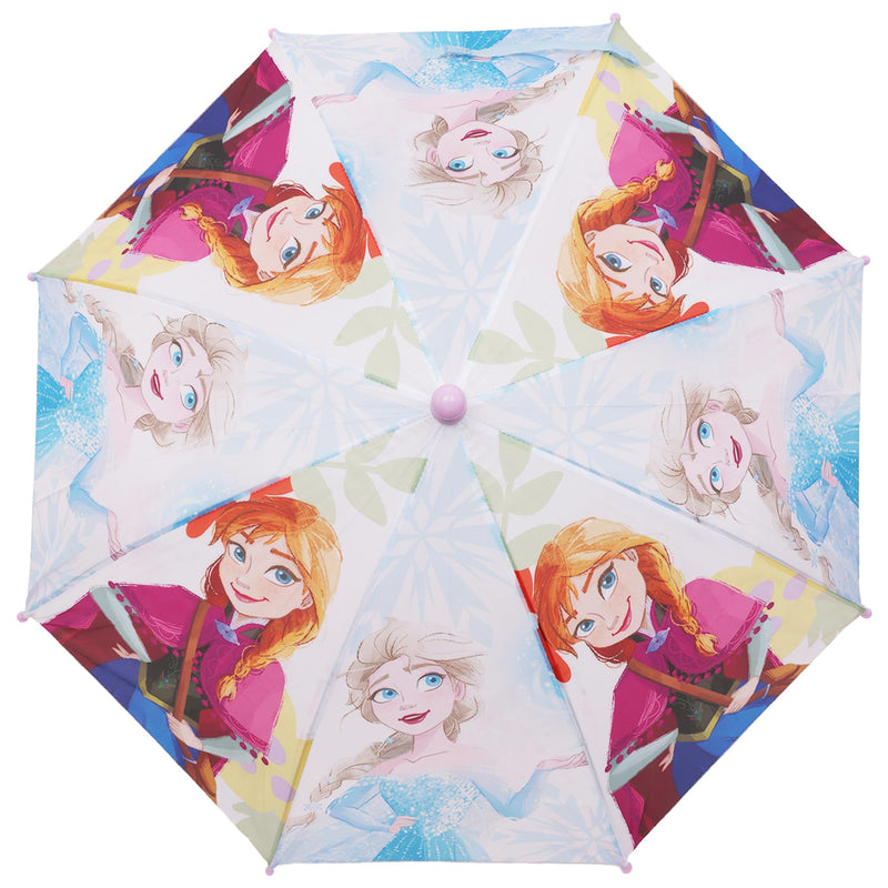 Disney Frozen Kids Umbrella, Purple | Elsa and Anna Rain with Snowflake Print and Curved Handle