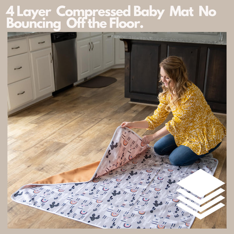 [Australia] - BABYBOET Splat Mat for Baby – Under High Chair Floor Mat Protects Wood, Vinyl and Carpet from Spills – Waterproof 4 Layer Baby Mat with Anti-Skid Backing Deters Bunching and Sliding (51” x 51”) Grey Alpaca 