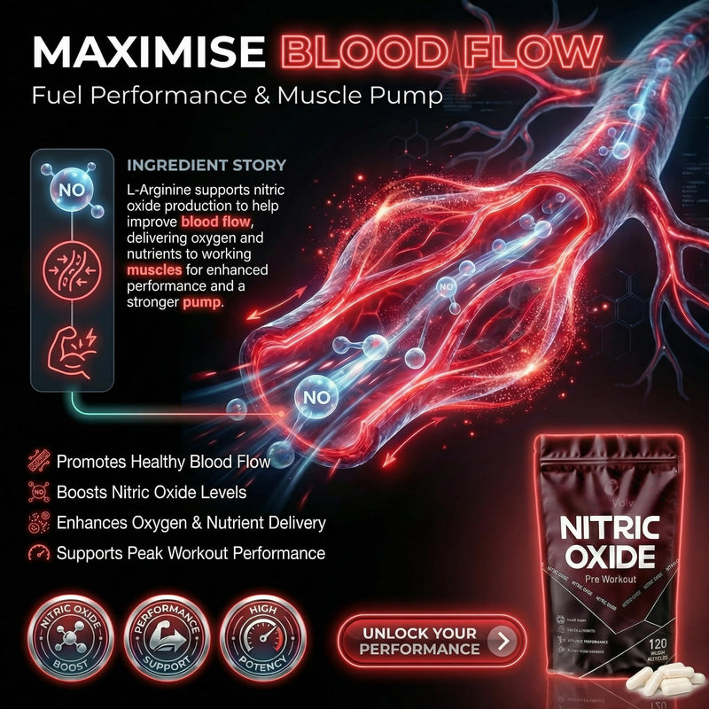 Nitric Oxide L-Arginine 100% Pre Workout Supports Athletic Performance and Muscle Building | 120 Capsules (Pack of 2) 120 count (Pack of 2)