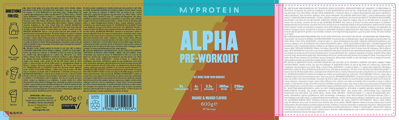 [Australia] - Myprotein Origin Pre-Workout Power with Beta Alanine and Caffeine, Orange and Mango, 600g 
