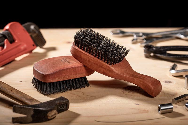 [Australia] - ZilberHaar Major Hair & Beard Brush for Men - Boar Bristles and Pearwood - All Beard and Hair Types - Made in Germany 