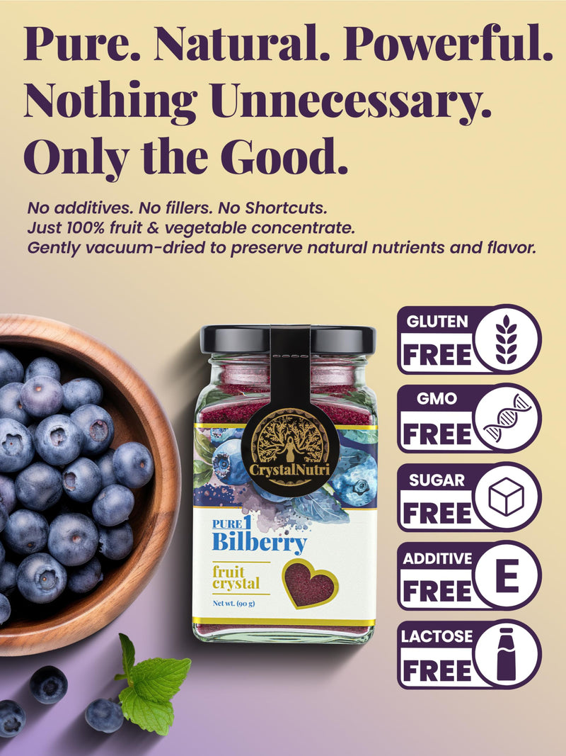 Pure Bilberry 90g – Better Then Freeze Dried Fruit - Concentrated Powder - Low Temperature Drying – Preserving Natural enzymes, Rich in antioxidants and Vitamins