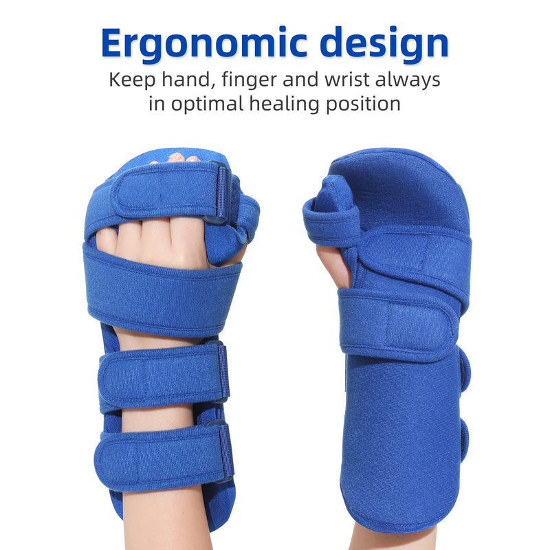 [Australia] - Fanwer Resting Hand Splint, Stroke Hand Therapy Equipment for Stroke Recovery Patients, Carpal Tunnel Syndrome, Arthritis, Tendinitis, Metacarpal Breaks Large Right 