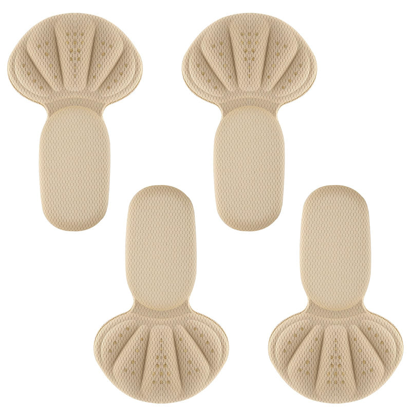[Australia] - 2-in-1 foam heel pad heel grip shoe pad self-adhesive heel pad inserts for oversized shoes soft mesh heel grip pad thick insoles (Beige 2 pairs) Beige 2 pairs 