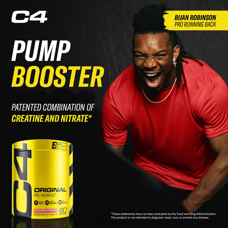 C4 Original Pre Workout Powder with 150mg Caffeine, 60 Servings Strawberry 12.1 Ounce (Pack of 1)