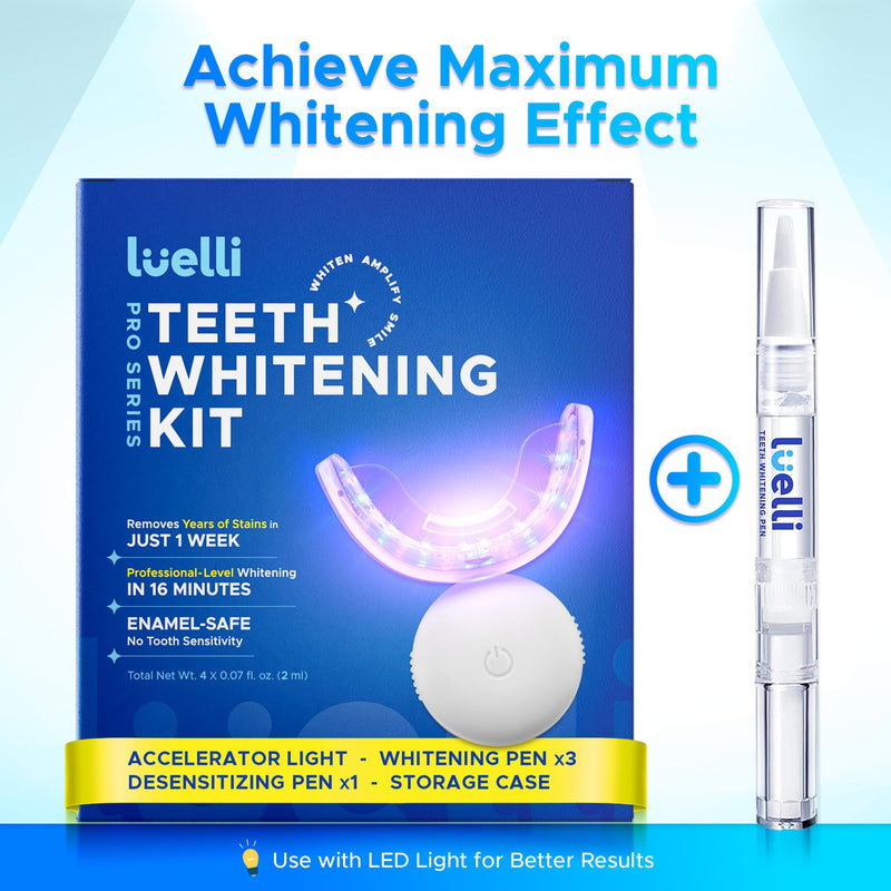 [Australia] - Luelli Teeth Whitening Pen, 20+ Uses - Travel Size Professional Tooth Whitener Serum, Extra Strength Organic Teeth Bleaching Gel for Sensitive Teeth, Instant Stain Removal, Simply White Smile, 4 Count Unflavored 