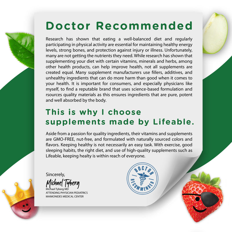[Australia] - Lifeable Zinc for Kids | 25mg | Great Tasting Natural Flavored Zinc Gummies | Gluten Free Vegetarian Non GMO Zinc Supplements | Kids Zinc for Immune Support | 90 Gummies 