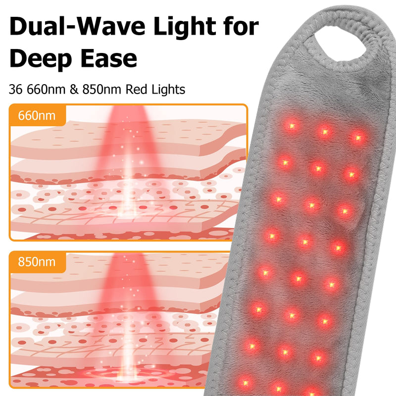 Cordless Wrist Heating Pad Massage, Wrist Massager for Carpal Tunnel, Heated Wrist Brace, 660nm 850nm Red Light Therapy for Wrist, Hand and Wrist Massager with Heat, Silver Gray