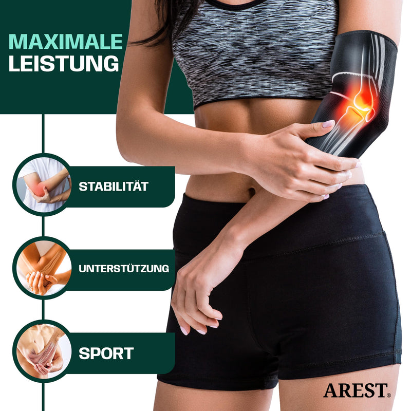 [Australia] - AREST elbow bandage with compression band - sporty elbow bandage - elbow bandages for men and women - elbow bandage for gym - elbow pads adjustable (XL) XL 