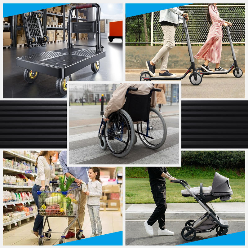 [Australia] - Threshold Ramps for Doorways Self-Adhesive Rubber Ramps for Door Threshold Rubber Door Threshold Ramp for Wheelchair for Doorways, Curb, Power Scooters, Bathroom (Black, 0.4'' Rise-3.3Ft Long) Black 
