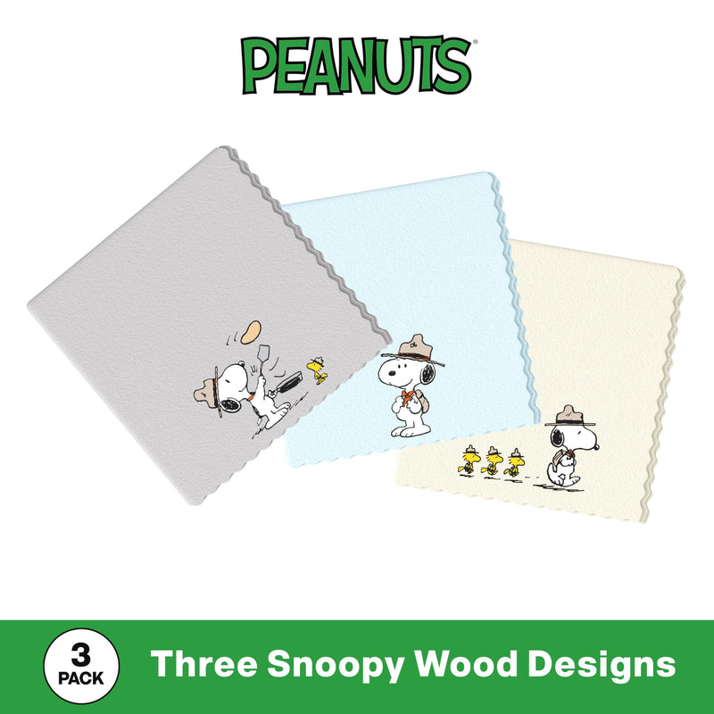[Australia] - Microfiber Cloth & Glasses Wipes (3 Pack) Lens & Glasses Cleaning Cloth - Eye Glass Clean Cloths - Eyeglass Cleaning Cloths - Camera Lenses & Gadget Delicate Screens - Snoopy 3 Pack 