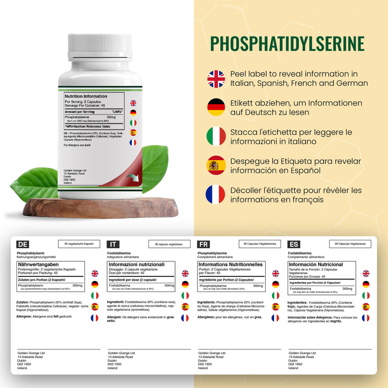 Double Wood Phosphatidylserine Supplement | 90 High Strength Phosphatidylserine Capsules - 300mg per Serving | Non-GMO & Gluten Free 90 count (Pack of 1)