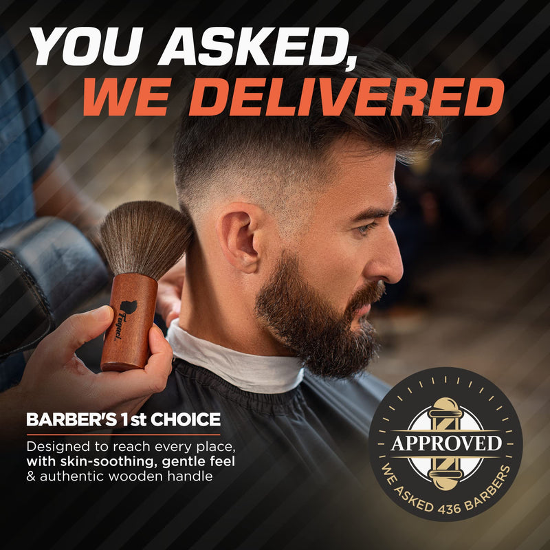 Fagaci Velvety Touch Barber Brush - High-Density Bristles Neck Duster for Hair Cutting