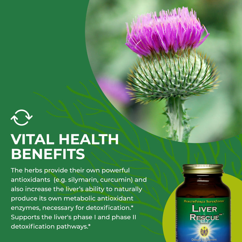 [Australia] - HealthForce SuperFoods Liver Rescue - Natural Liver Cleanse - Liver Health Formula with Milk Thistle & Dandelion Root - Gluten-Free & Vegan - 120 Capsules 120 Count (PACK of 1) 