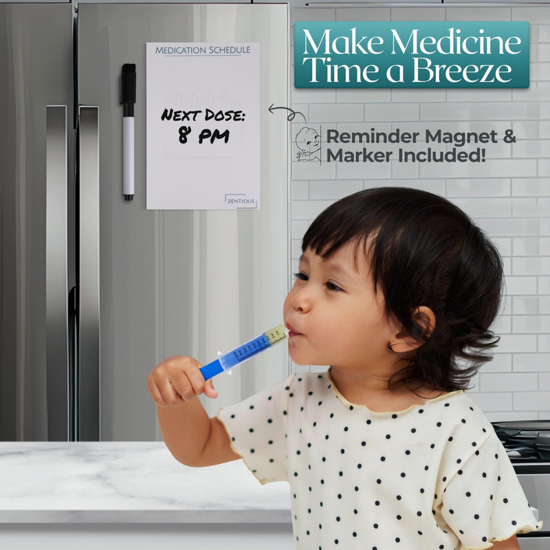 [Australia] - Liquid Medication Bottle Adapter and Oral Syringe Dispenser ‚Äì Great for Easily Dispensing Medication to Children and Pets - Includes a Medication Reminder Log From Zentious 