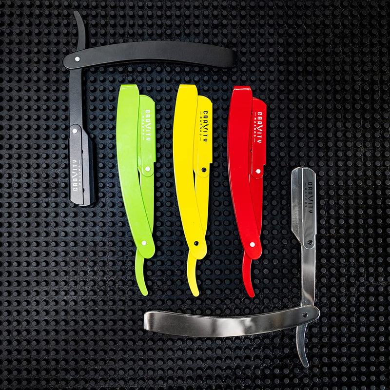 [Australia] - Professional Straight Razor - Minimal Exposure Straight Razor Kit with 10 Gravity Premium Blades, .5mm Exposed (Chicago) Chicago 