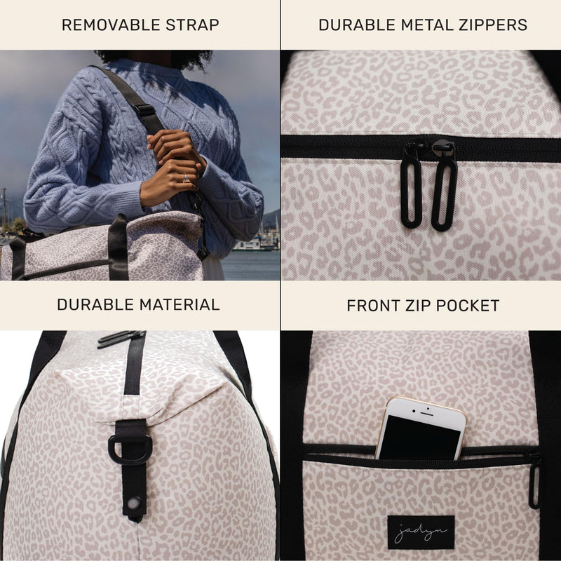 Lola Travel Bag, Weekender/Overnight Duffel, Gym Tote Bag for Women, Men Desert Leopard