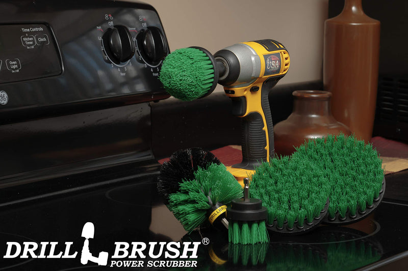 [Australia] - Household Cleaning Electric Spin Scrubber - Cast Iron Cleaner - Kitchen Cleaning Supplies - Kitchen Scrub Brush - Cleaning Tools for Home - Cast Iron Scrubber - Kitchen Set - Dish Brush - Wall Cleaner Green 