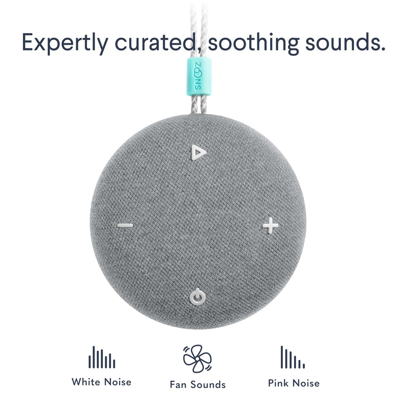 [Australia] - SNOOZ Go - Travel White Noise Sound Machine, Night Light, & Bluetooth Speaker - Portable White Noise, Pink Noise, and Fan Sounds - Charcoal 