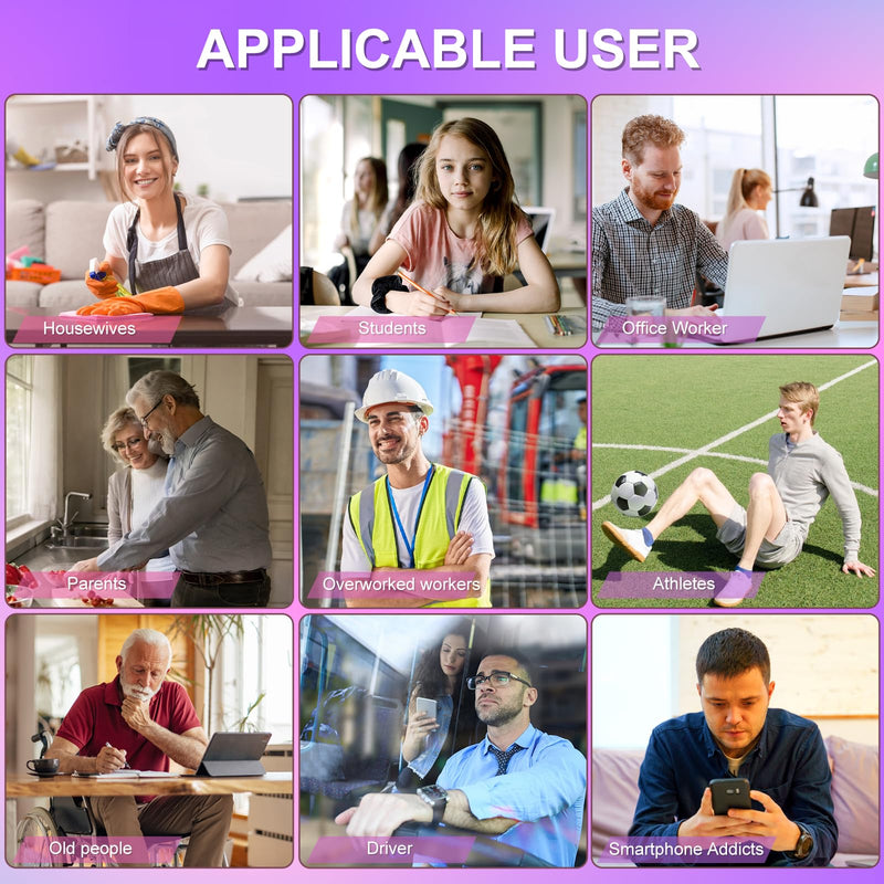 Belfiu TENS & PMS 24 Modes Muscle Stimulator for Pain Relief Therapy, Electronic Pulse Massager Muscle Massager with 10 Pads, Dust-Proof Drawstring Storage Bag, Fastening Cable Ties Purple