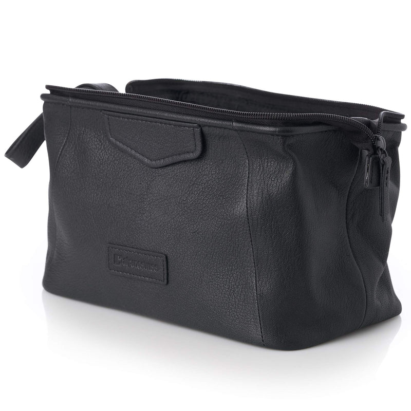 Alpine Swiss Lauter Toiletry Bag Genuine Leather Shaving Kit Dopp Kit Travel Case One Size Black