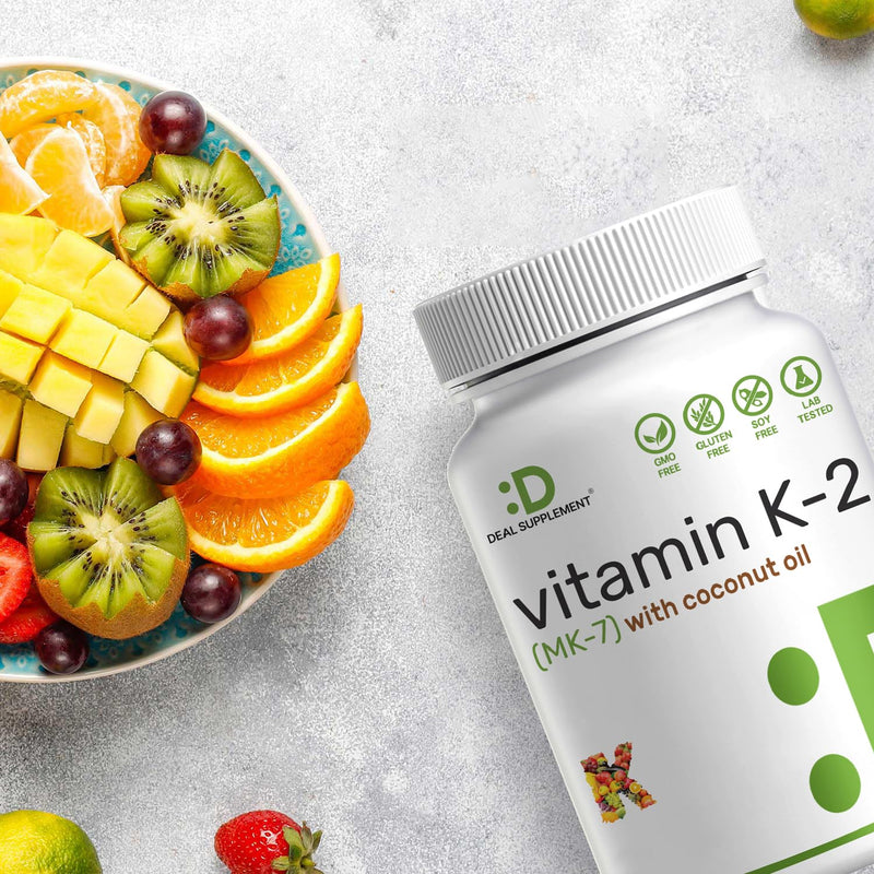 [Australia] - DEAL SUPPLEMENT Vitamin K2 MK-7 200mcg Per Serving, 240 Coconut Oil Softgels | Easily Absorbed Menaquinone-7 Form | Bone, Joint, & Immune Support ‚Äì Non-GMO 