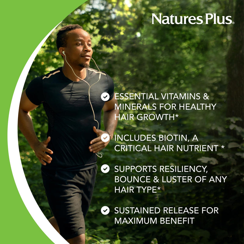NaturesPlus Ultra Hair - 90 Sustained Release Tablets, Pack of 2 - Supports Healthy Hair Growth - for Men & Women - Gluten Free - 90 Total Servings 90 Count (Pack of 2)